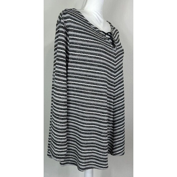 Avenue Dark Gray and White Stripe Pullover Sweater Plus Size 22/24 - Picture 6 of 12